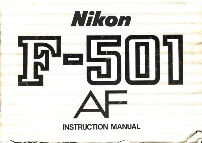 Nikon F-501 AF manual cover