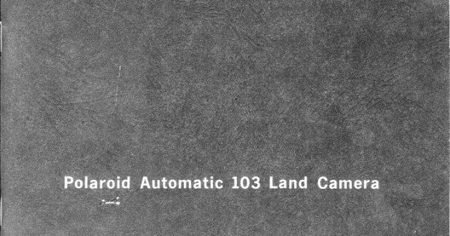 Polaroid Automatic 103 manual cover