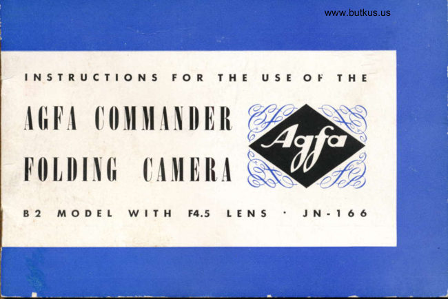 Agfa Commander B2 Folding camera manual cover