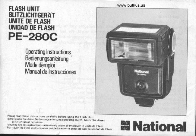 National PE-280c manual cover