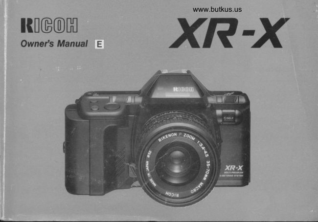 Ricoh XR-X / Ricoh XR- X manual cover