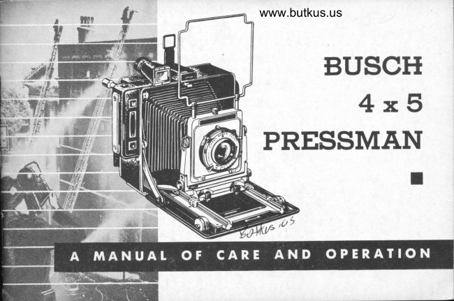 BUSCH 4X5 Pressman manual cover