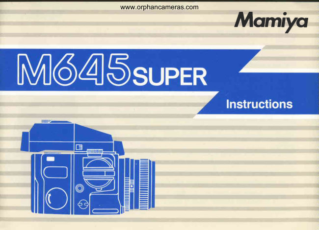 Mamiya M645 Super manual cover