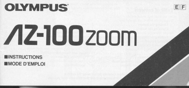 Olympus AZ-100 Zoom manual cover