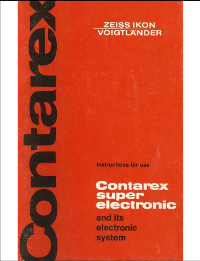 Zeiss Ikon Contarex Super Electronic manual cover