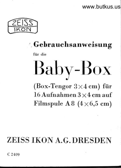 Zeiss Ikon Baby-Box manual cover