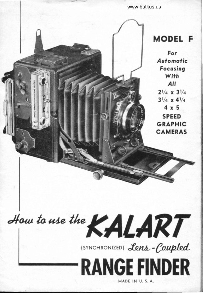 Kalart rangefinder manual cover