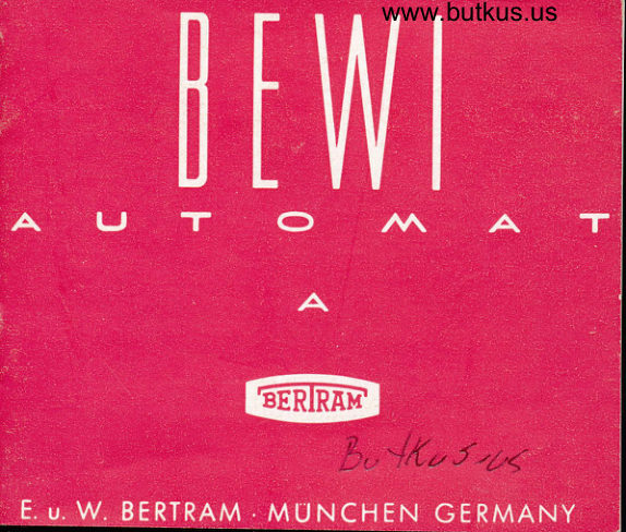 Bertram Bewi Automat A - Anleitung manual cover