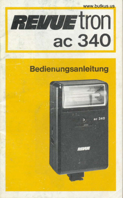 Revue Tron AC340 manual cover