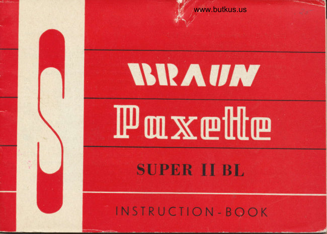 Braun Paxette Super II BL manual cover