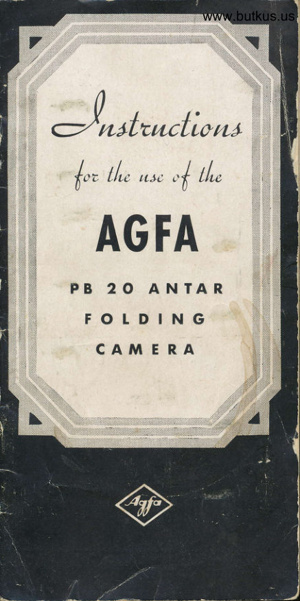 Agfa PB20 Antar manual cover