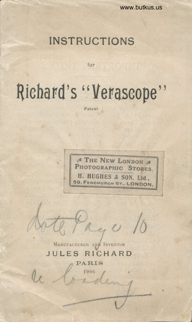 Richard's Verascope 1906 manual cover