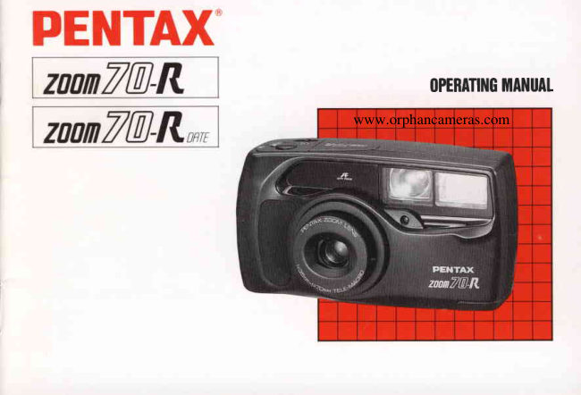 Pentax Zoom 70-R / Zoom 70-R date manual cover