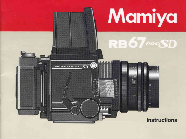 Mamiya RB67 Pro SD manual cover