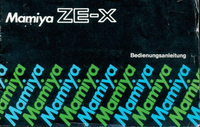Mamiya ZE-X manual cover