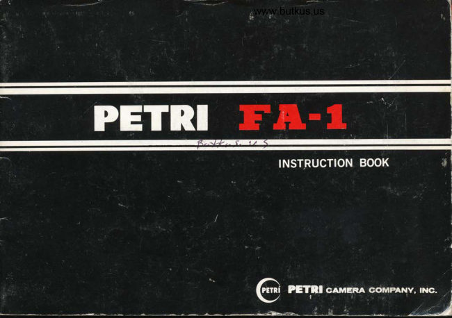 PETRI FA-1 manual cover