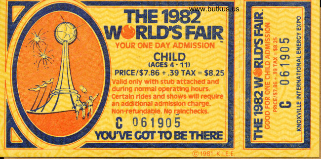 Child's ticket to the 1982 World's Fair manual cover