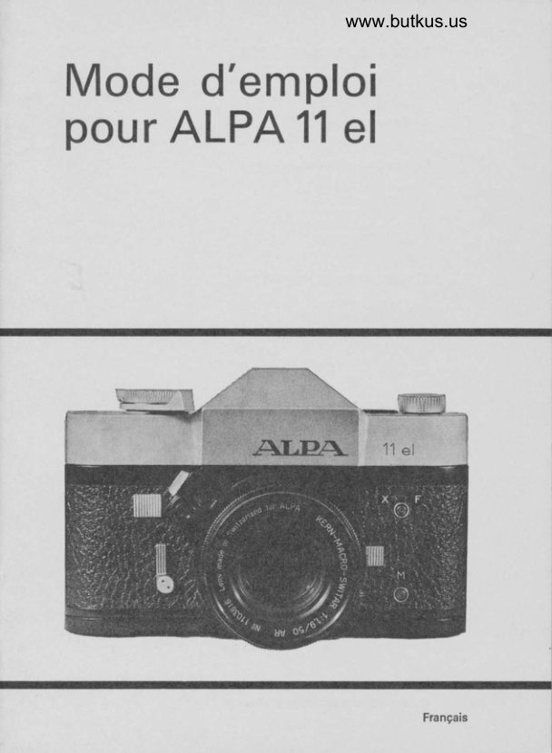 Alpa 11e manual cover