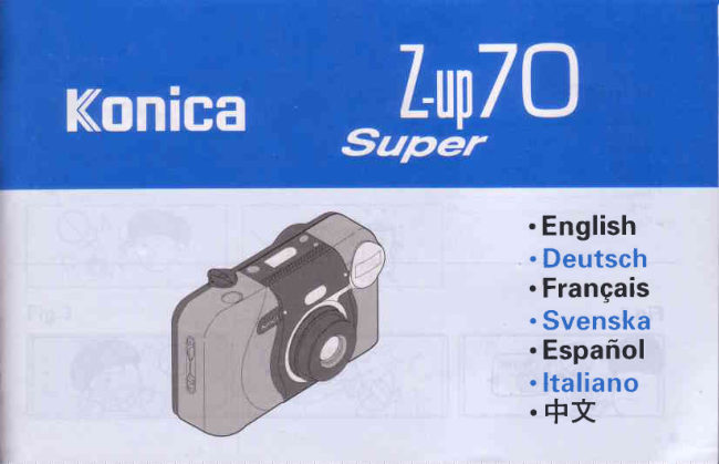 Konica Z-up 70 manual cover