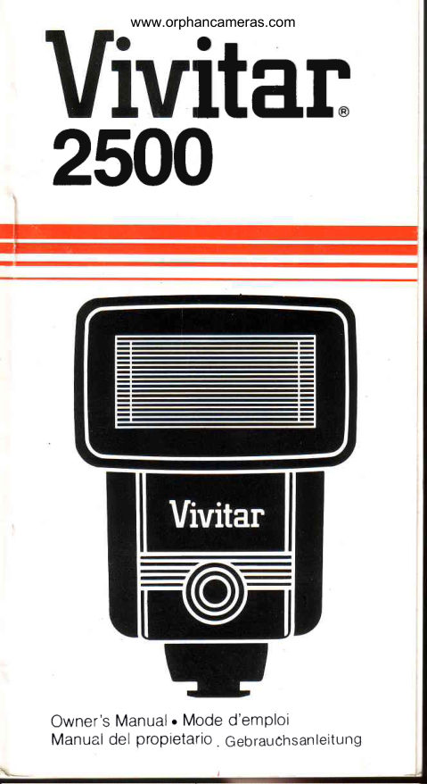 Vivitar 2500 Flash manual cover