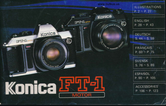 Konica FT-1 SVENSKKonica FT-1 manual cover