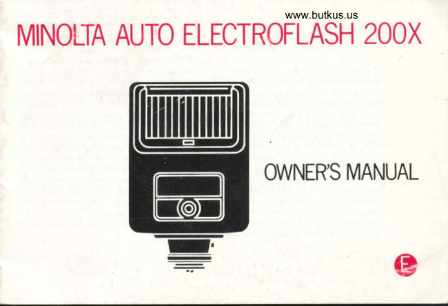 Minolta Auto Electroflash 200x manual cover