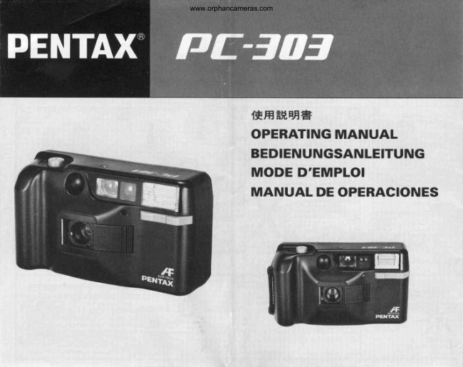 Pentax PC-303 manual cover