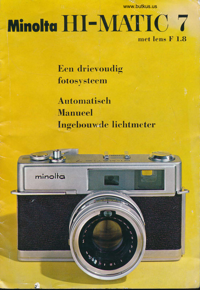 Minolta HI-Matic 7 Gebruiksaanwijzing manual cover
