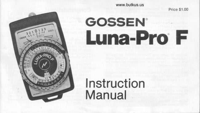 GOSSEN Luna-Pro F manual cover