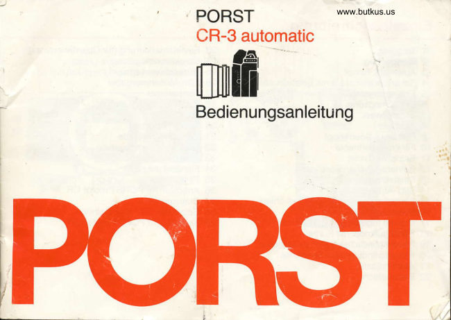 PORST CR-3 manual cover