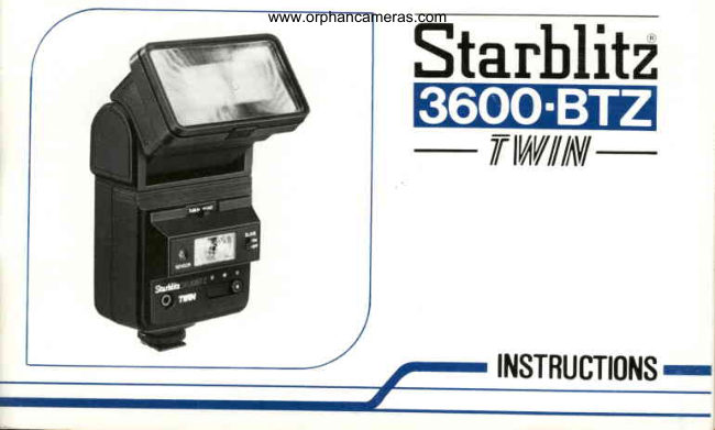 Starblitz 3600 BTZ Twin instructions manual cover
