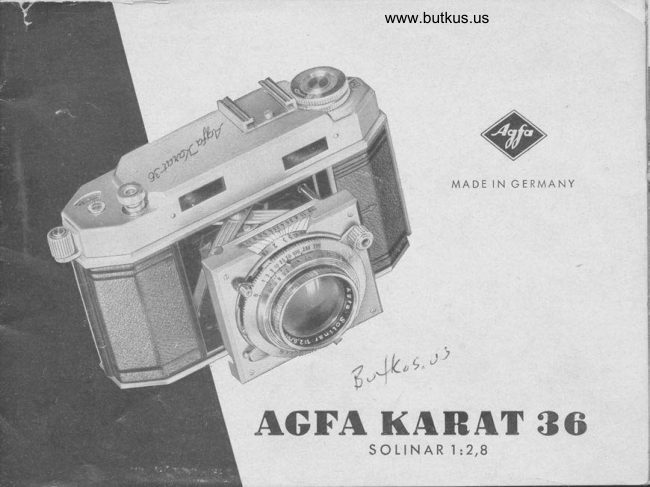 Agfa karat 36 manual cover