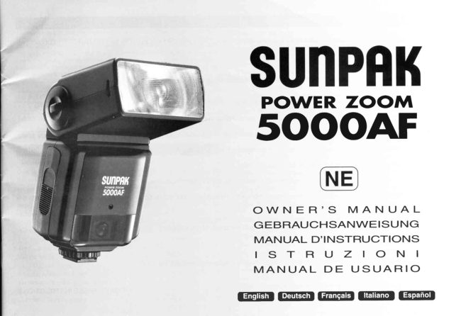 Sunpak Power Zoom 5000AF manual cover