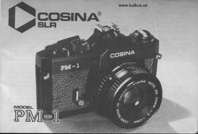 Cosina PM-1 manual cover