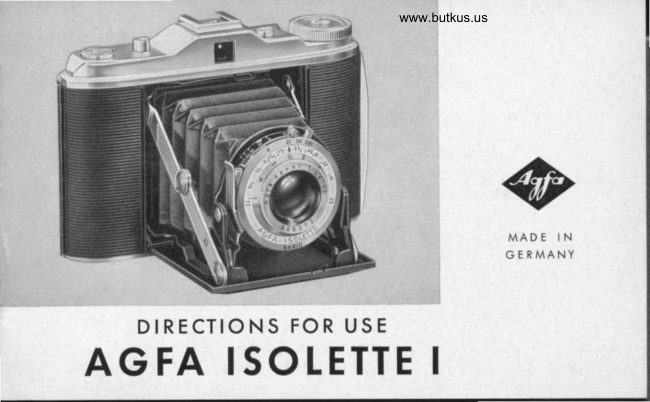 Agfa Isolette I manual cover