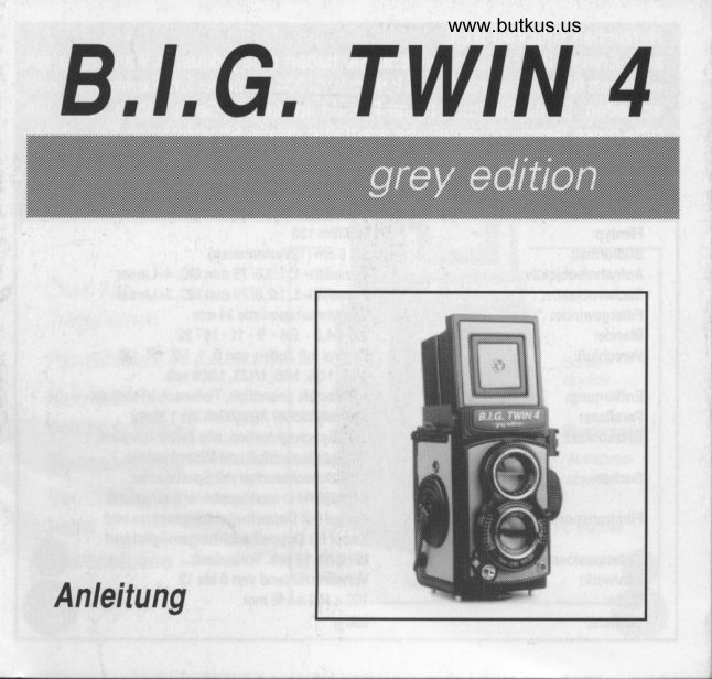B.I.G. Twin 4 manual cover