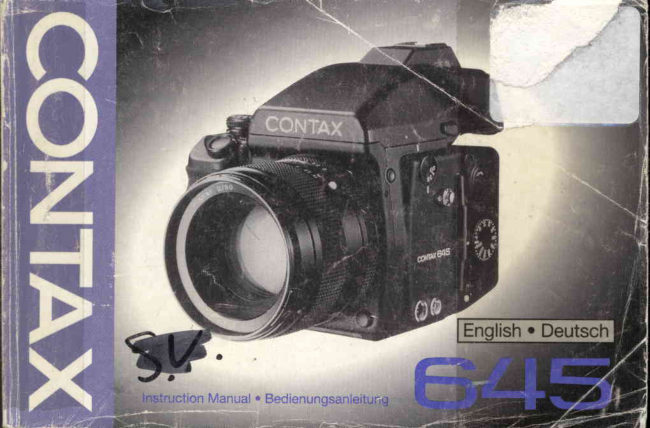 Contax 645 manual cover