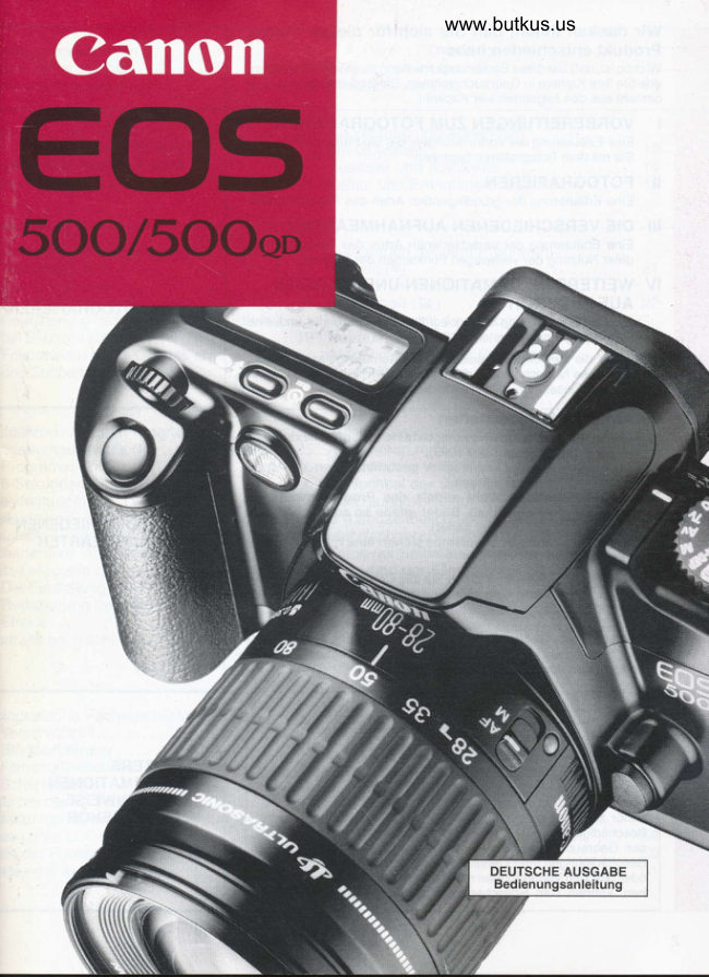 Canon EOS 500 manual cover