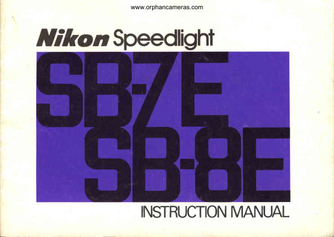 Nikon SB-7E / 8E manual cover