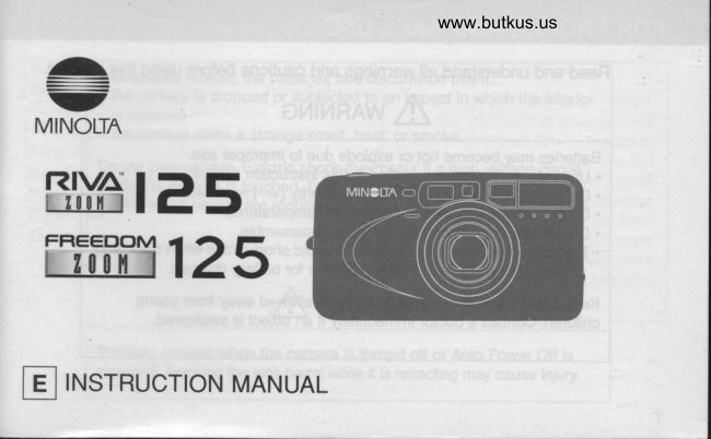 Minolta Riva Zoom 125 Minolta Freedom Zoom 125 manual cover