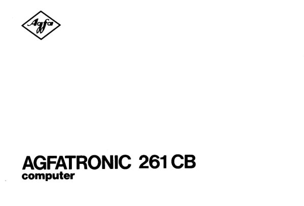 Agfa Agfatronic 261CB manual cover