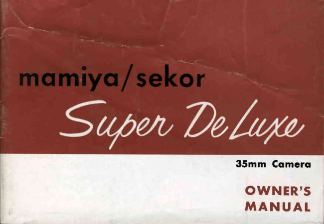 Mamiya Sekor Super Deluxe manual cover