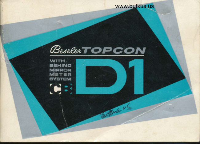 Beseler Topcon D-1 manual cover