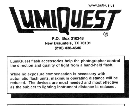 LUMIQUEST Promax flash bounce manual cover