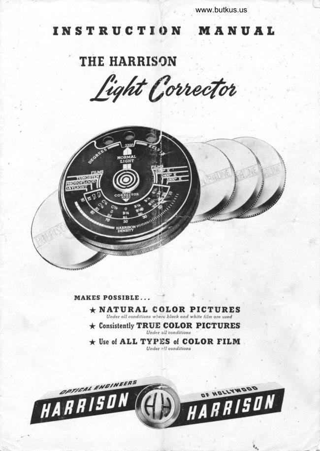 Harrison Light Corrector manual cover