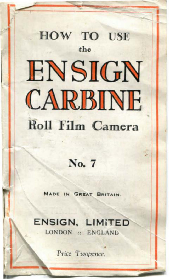 SINGLE PAGE Ensign Carbine No. 7 manual cover