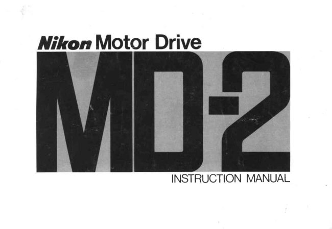 Nikon MD-2 manual cover