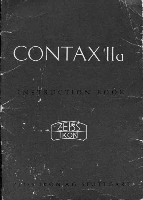 CONTAX II a manual cover