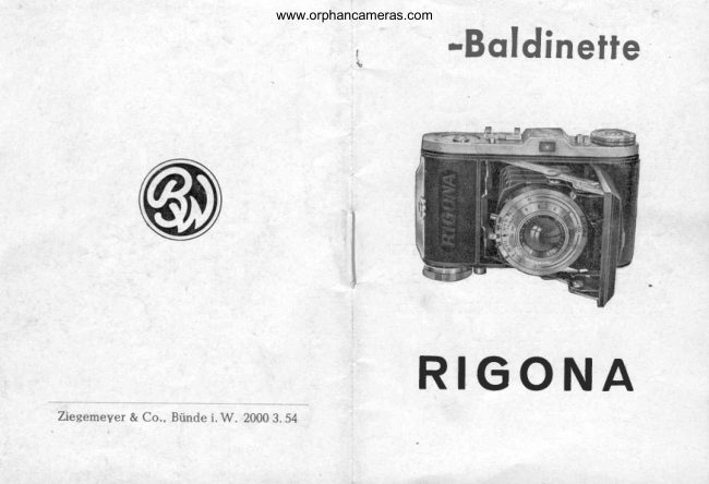 Balda Baldinette Rigona manual cover