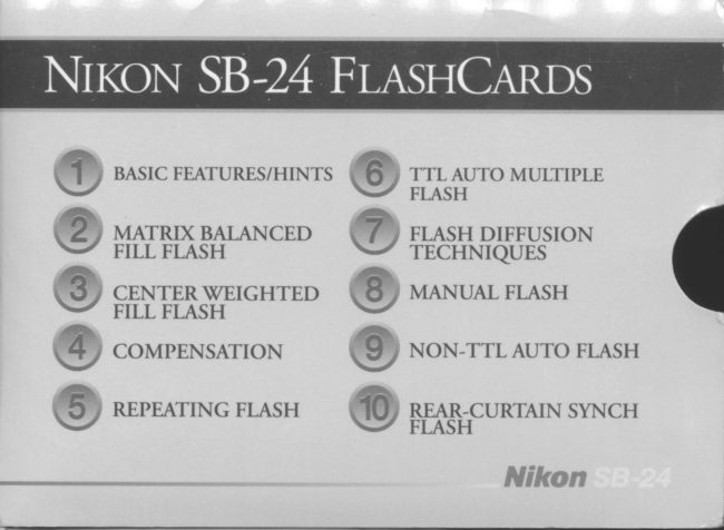 Nikon SB-24 Flash Cards manual cover
